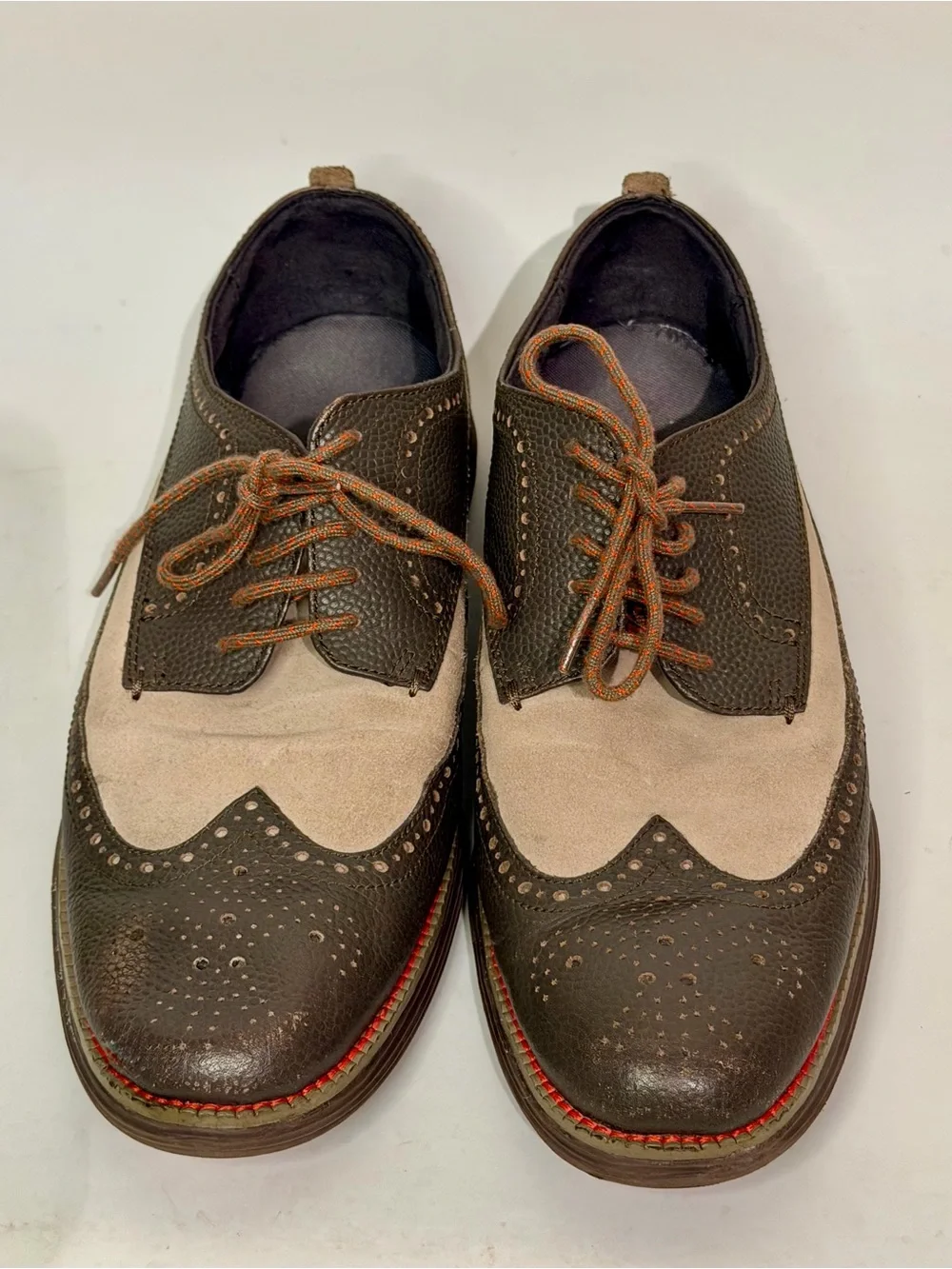 COLE HAAN Men’s 9.5 OriginalGrand Short Wingtip Oxford Men's Brown Dress Shoes